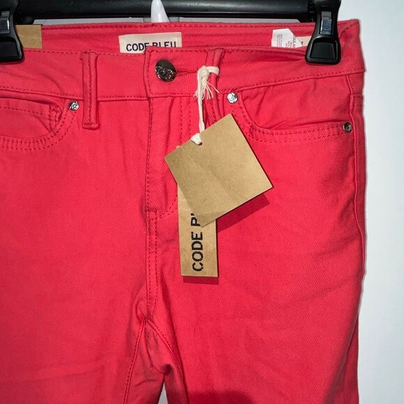 Code Bleu Women's dark pink Gwen Straight Leg Cotton Blend Cropped Jeans Size 2P - Picture 3 of 9